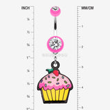 Detail View 1 of Cupcake sweets Belly Button Ring-Pink