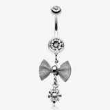 Dainty Bow Gem Sparkle Belly Ring