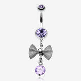 Dainty Bow Gem Sparkle Belly Ring