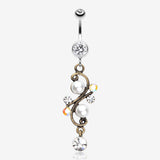 Vintage Pearl Journey Belly Button Ring