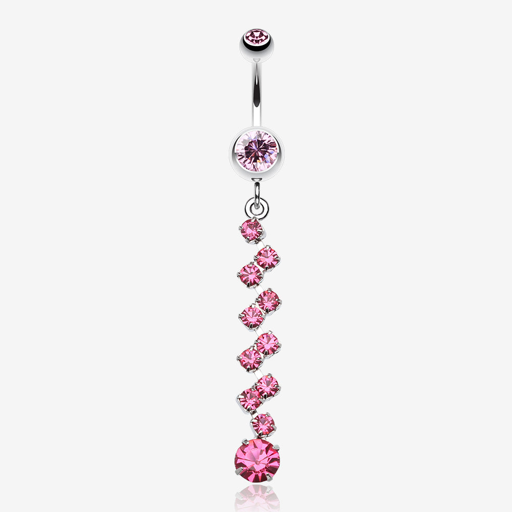 Journey Tier Sparkle Belly Ring-Light Pink