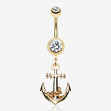 Golden Classic Anchor Belly Ring