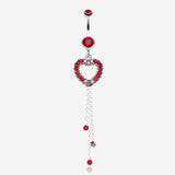 Classy Heart Cascading Belly Button Ring