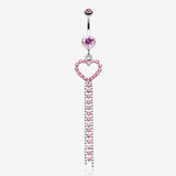 Luxuriant Heart Belly Button Ring-Light Pink