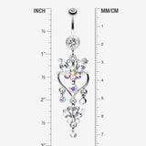 Detail View 1 of Butterfly Extravagance Belly Button Ring-Clear Gem