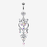 Butterfly Extravagance Belly Button Ring-Clear Gem