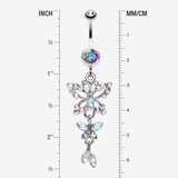 Detail View 1 of Glam Butterfly Fall Fancy Belly Ring-Aurora Borealis