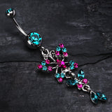 Detail View 2 of Glam Butterfly Fall Fancy Belly Ring-Teal