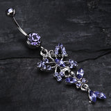 Detail View 2 of Glam Butterfly Fall Fancy Belly Ring-Tanzanite