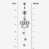 Detail View 1 of Royal Crown Sparkle Belly Ring-Tanzanite