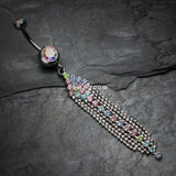 Detail View 2 of Sparkle Showers Belly Button Ring-Rainbow