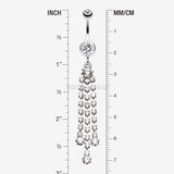 Detail View 1 of Cascading Sparkle Belly Button Ring-Clear Gem