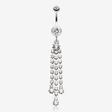 Cascading Sparkle Belly Button Ring-Clear Gem