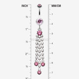 Detail View 1 of Cascading Sparkle Belly Button Ring-Light Pink