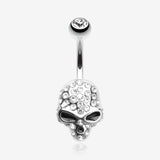 Death Skull Mask Belly Button Ring