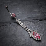 Detail View 2 of Marquise Chandelier Belly Ring-Light Pink/Clear