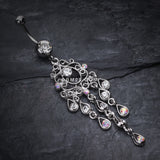 Detail View 2 of Classic Chandelier Sparkle Belly Ring-Clear Gem