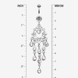 Detail View 1 of Classic Chandelier Sparkle Belly Ring-Clear Gem