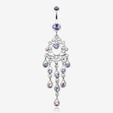 Classic Chandelier Sparkle Belly Ring-Tanzanite