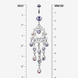 Detail View 1 of Classic Chandelier Sparkle Belly Ring-Tanzanite