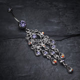 Detail View 2 of Classic Chandelier Sparkle Belly Ring-Tanzanite
