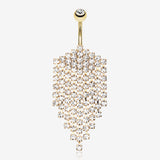 Shimmering Golden Array Belly Button Ring