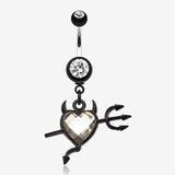 Cruela's Heart Belly Button Ring-Clear Gem
