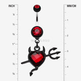 Detail View 1 of Cruela's Heart Belly Button Ring-Red