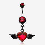Dark Love Angel Belly Button Ring-Red