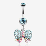 Lovely Sparkle Bow-Tie Belly Button Ring