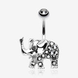 Elephant Walk Belly Button Ring-Hematite