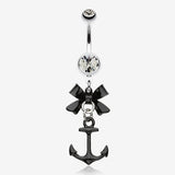 Classic Anchor Bow-Tie Belly Button Ring