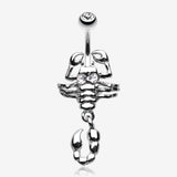 Dangling Scorpion Belly Button Ring-Clear Gem