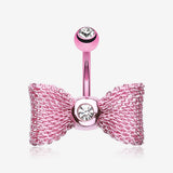 Colorline Mesh Bow-Tie Belly Button Ring