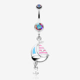 Classic Sail Boat Anchor Dangle Belly Button Ring