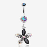 Radiant Spring Beauty Flower Belly Button Ring
