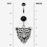 Detail View 1 of Black Onyx Panther Belly Button Ring-Black