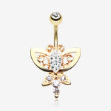 Golden Butterfly Grand Belly Button Ring