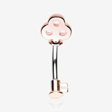 Rose Gold Dainty Princess Key Belly Button Ring-Rose Gold