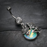 Detail View 2 of Opal Mystique Fairy Belly Button Ring-Clear Gem