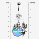 Detail View 1 of Opal Mystique Fairy Belly Button Ring-Clear Gem