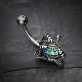 Detail View 2 of Dragon's Claw Paragon Belly Button Ring-Clear Gem