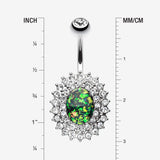 Detail View 1 of Radiant Opal Sparkle Belly Button Ring-Clear Gem