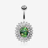 Radiant Opal Sparkle Belly Button Ring-Clear Gem