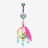 Colorline Opal Sparkle Dreamcatcher Belly Button Ring