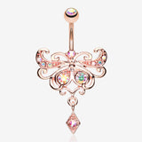 Rose Gold Butterfly Glorieux Belly Button Ring