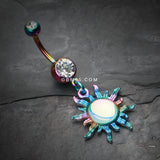 Detail View 2 of Colorline Iridescent Blazing Sun Belly Button Ring-Rainbow/Clear