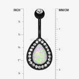 Detail View 1 of Colorline Opal Avice Belly Button Ring-Black/Clear