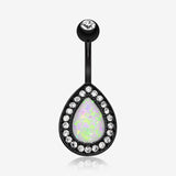 Colorline Opal Avice Belly Button Ring-Black/Clear