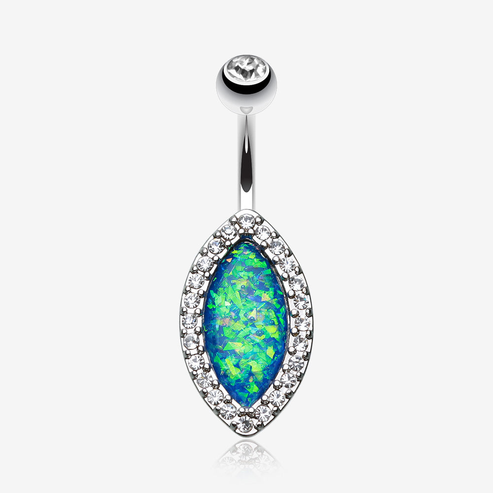 Opal Diamante Belly Button Ring-Clear Gem